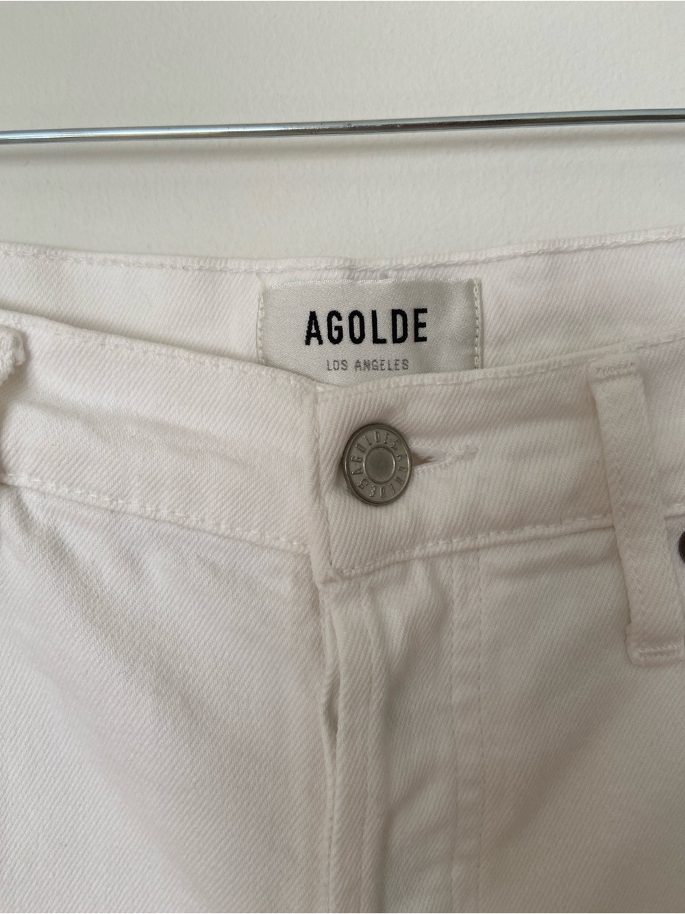 Agolde Riley Crop High Rise Straight Jeans in Sour Cream White size 28 - Picture 7 of 11
